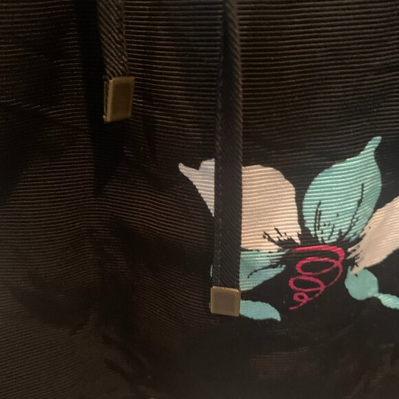 Anthropologie Women's Maeve Lace-Up Floral Print A Line Black Midi Skirt Size 8 - Picture 7 of 8